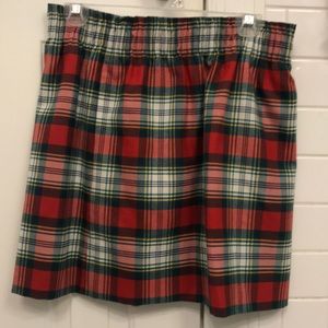 JCrew Plaid Wool Pull on Sidewalk Skirt